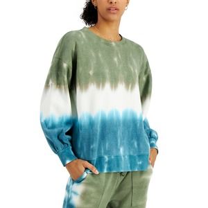 NWT Style & Co Womens Tie-Dye Crew Neck Sweatshirt Long Sleeve Size M Multicolor